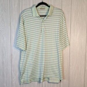 Peter Millar Striped Polo Shirt Mercerized Cotton Made In Korea Euc SZ L